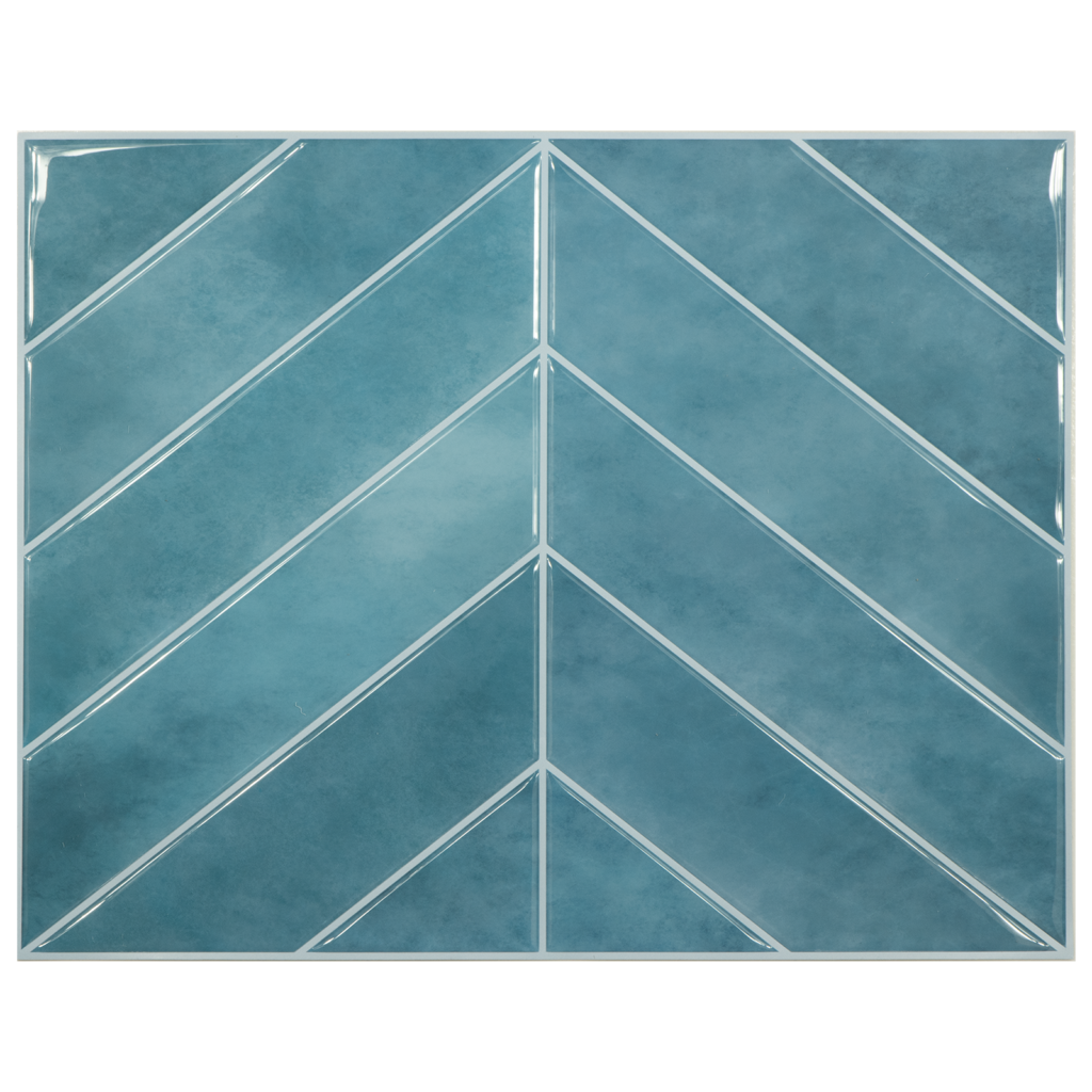 Ottoman Chevron - Jade Blue