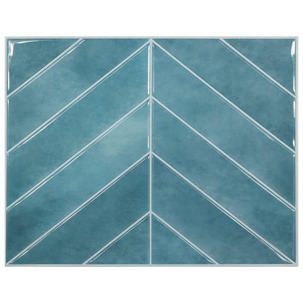 Ottoman Chevron - Jade Blue