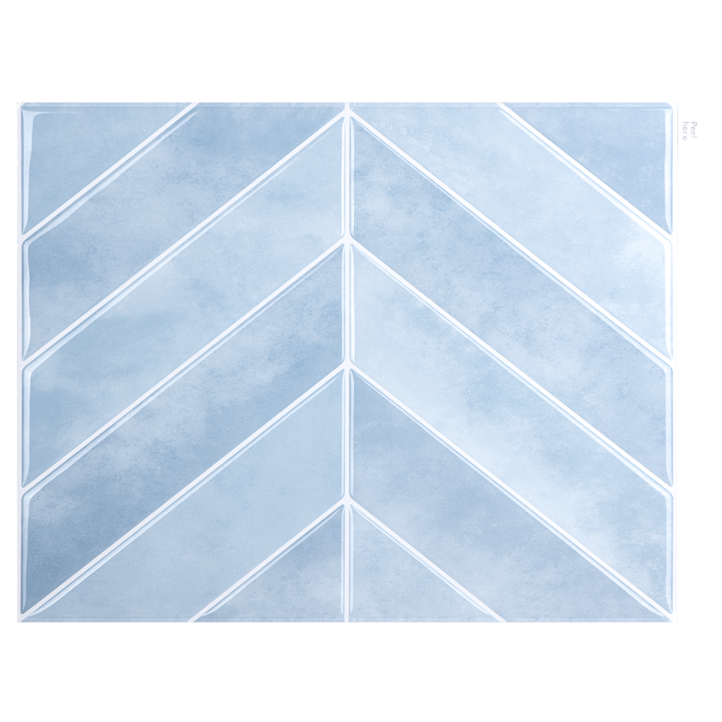 Ottoman Chevron - Ice Blue